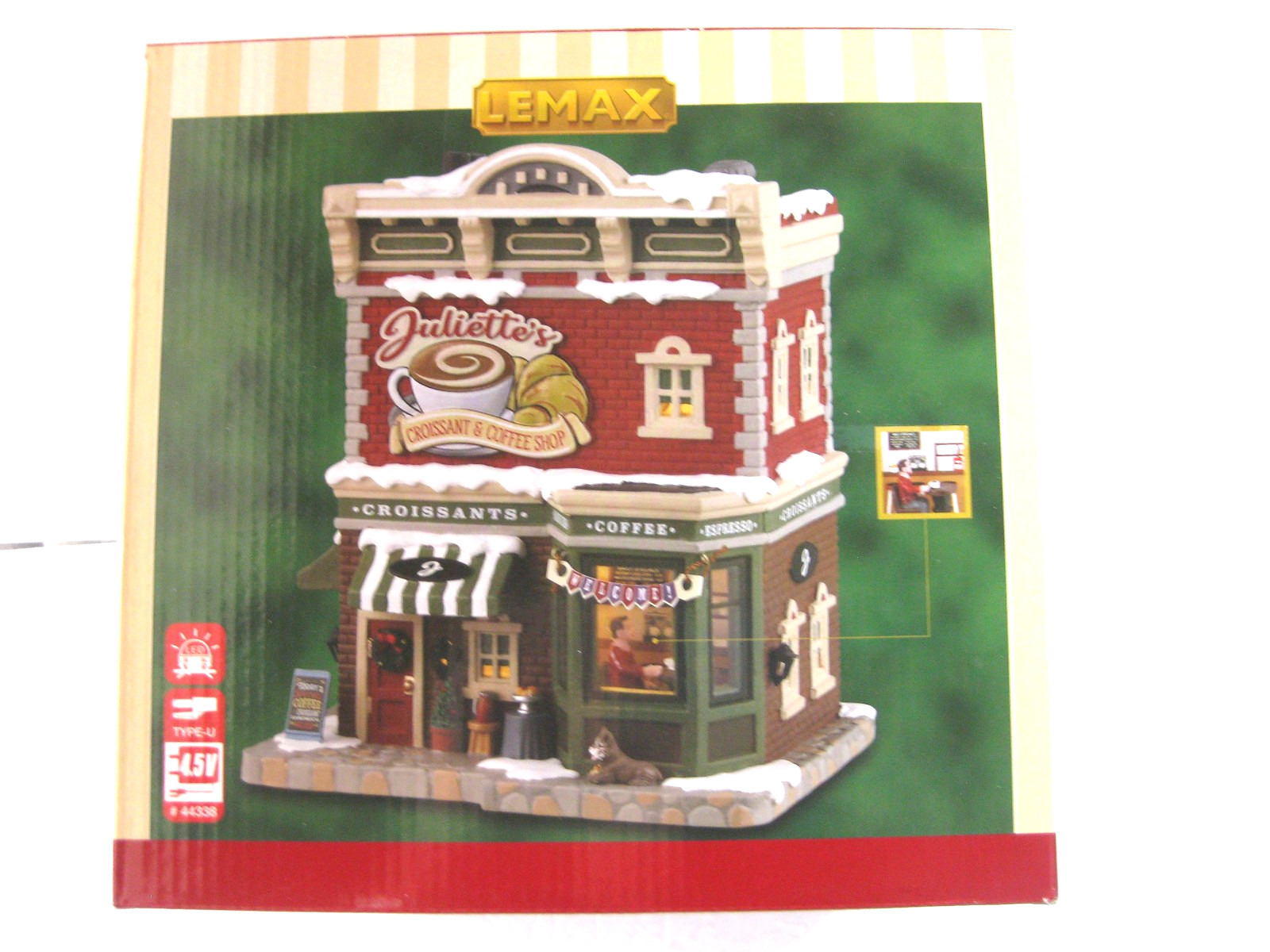 LEMAX #45251 JULIETTE’S CROISSANT & COFFEE SHOP LIGHTED BUILDING NEW IN BOX