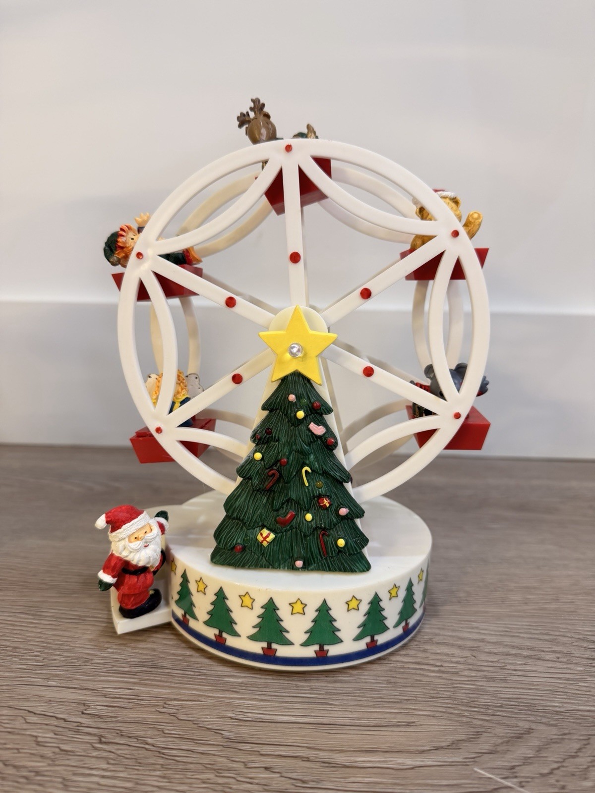 9″ Resin Musical Lighted Revolving Christmas Ferris Wheel Village Decor