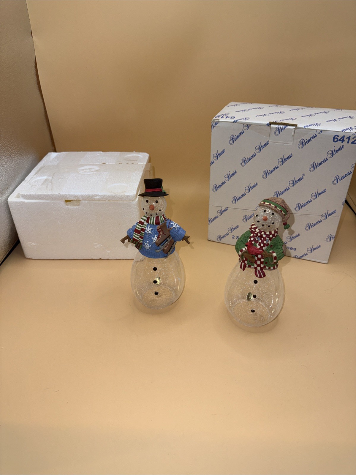 VTG Princess House #6412 2 Snow People Figurines NIB w/ Original Packaging