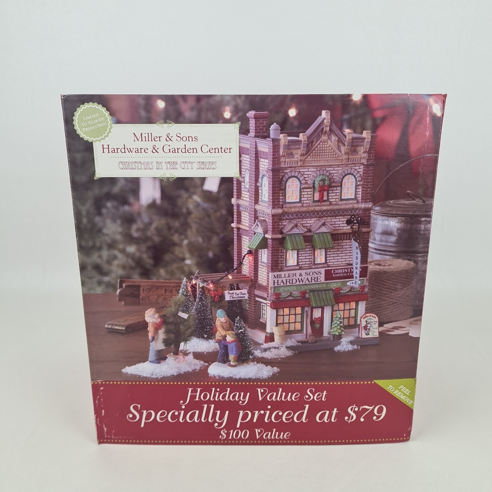 🚨Department 56 Miller & Sons Hardwarw & Garden Center 799994 Christmas City Set