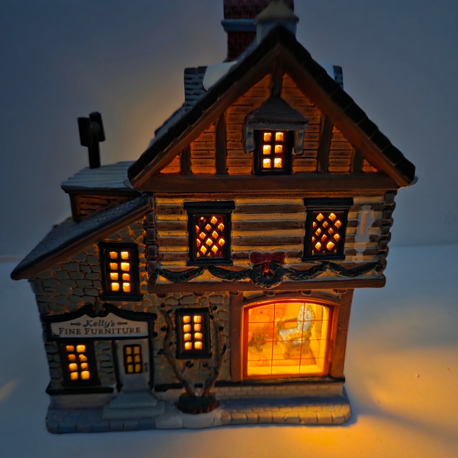 Lemax Christmas Village Kellys Fine Furniture Lighted Holiday 2000 Box Vtg Read