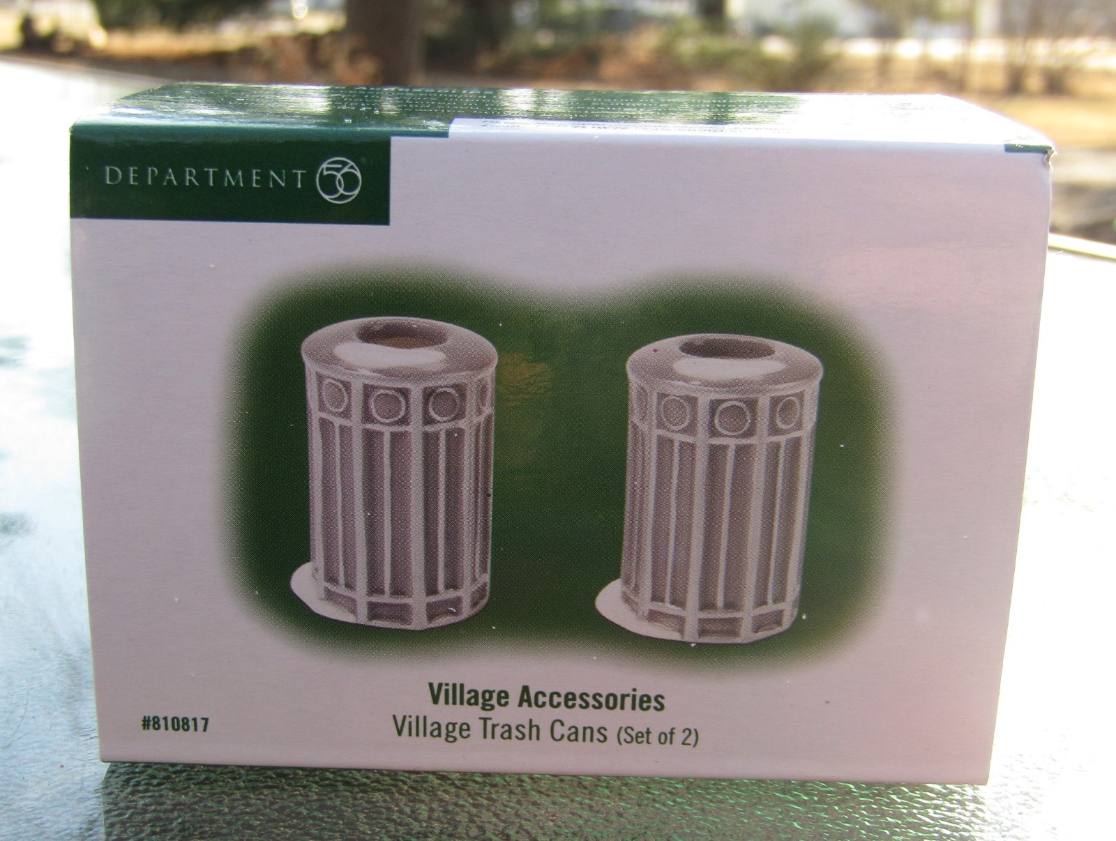 2008 Department 56 Village Accessories #810817 VILLAGE TRASH CANS Unused SEALED