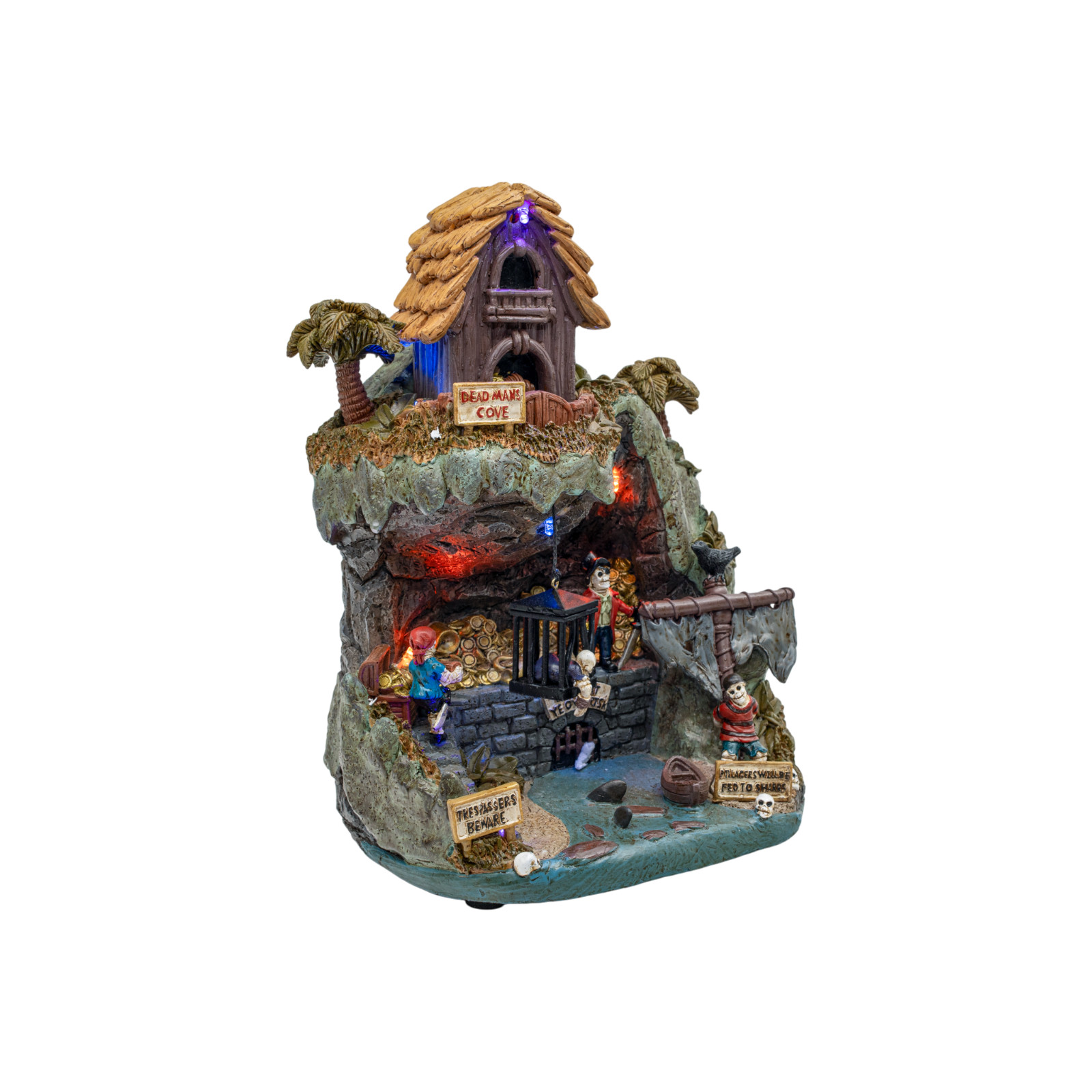 Jolly Roger’s Retreat Lighted Animated Halloween Village Piece