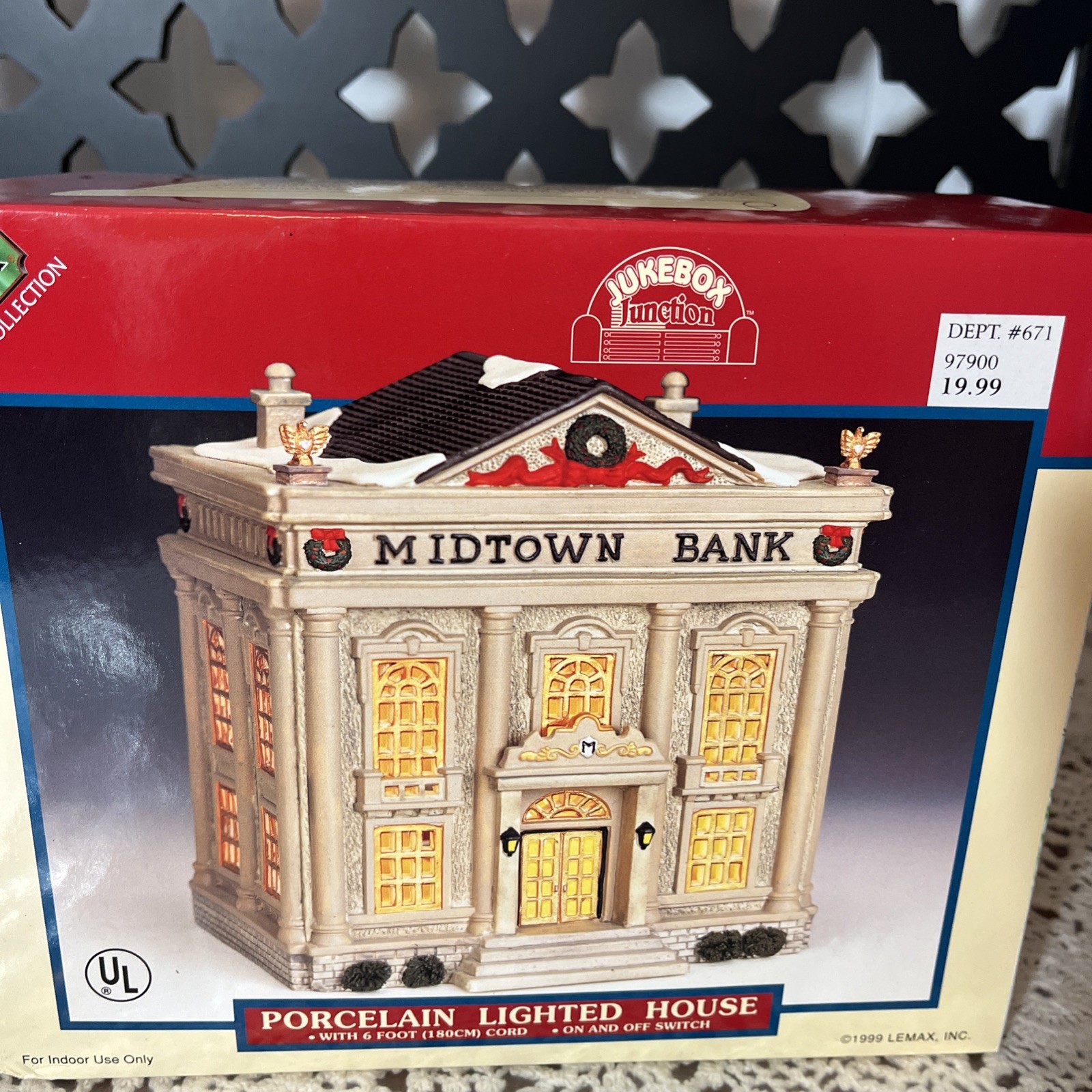 Vintage 1999 Lemax Village Collection “Midtown Bank” Christmas Village NIB