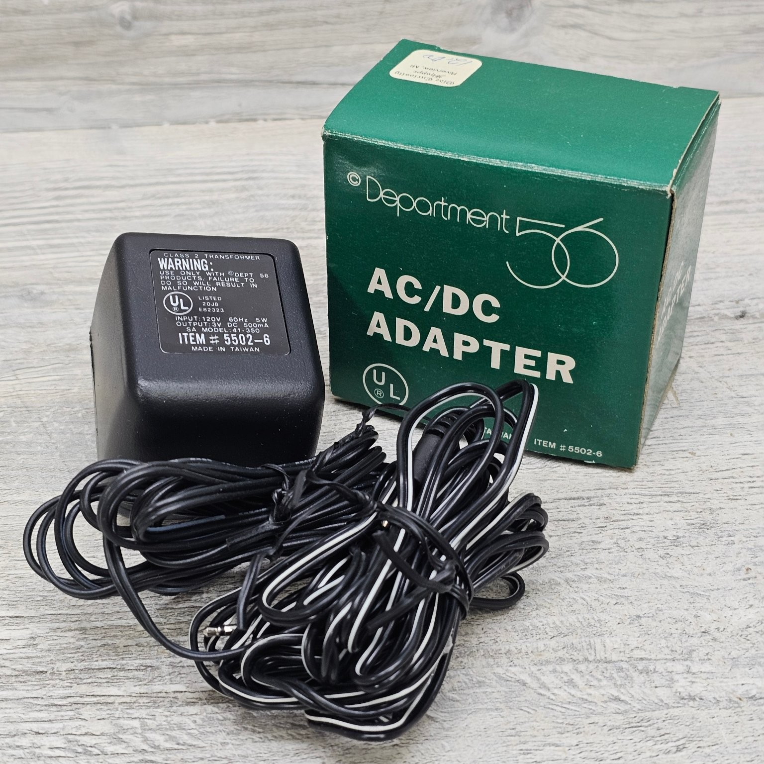 Department 56 AC/DC Adapter Transformer 3V DC 500mA With Box