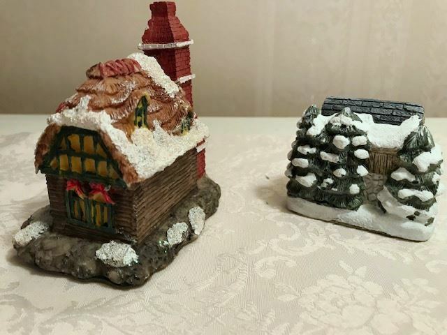 Vintage American Rustic Christmas Stone Barn & Cottage 1989 RSVP