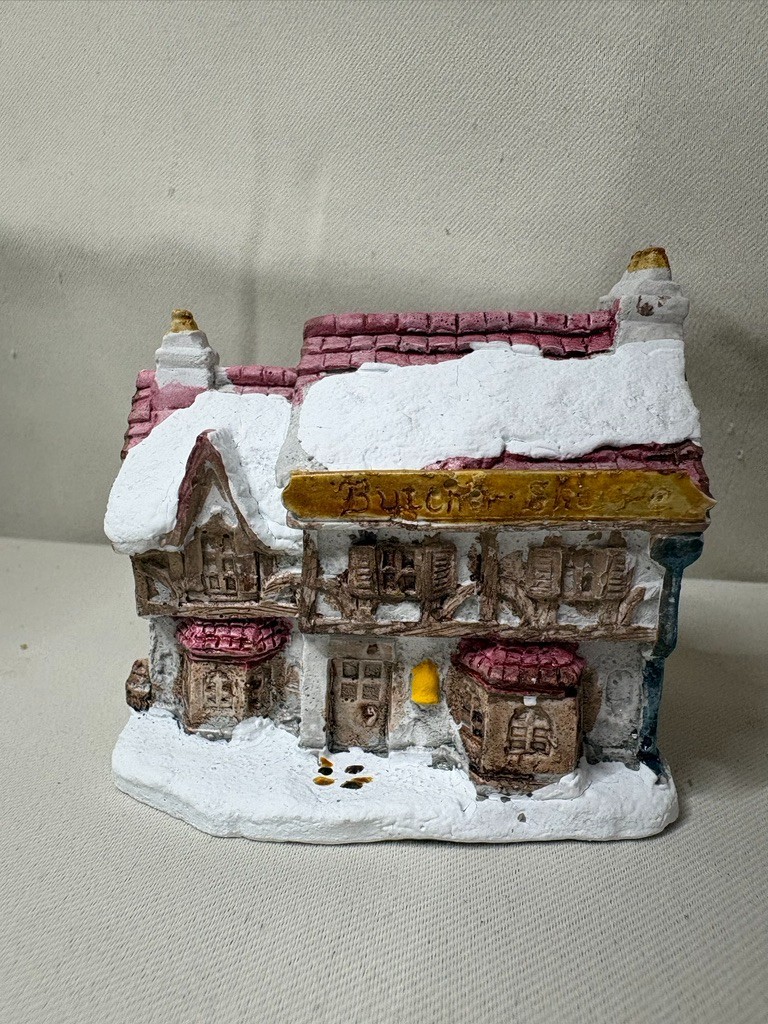 A Dickens Christmas Collec Butcher Shoppe Village House 1988 RSVP Cold Cast W326