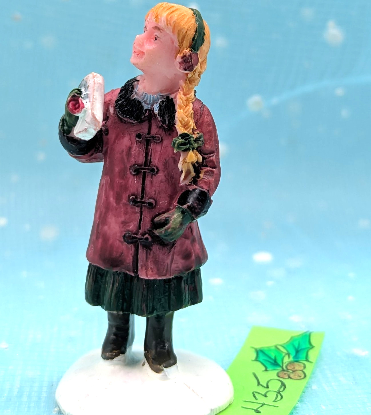 Lemax adorable girl letter Christmas Village Figurine LOOSE INV435