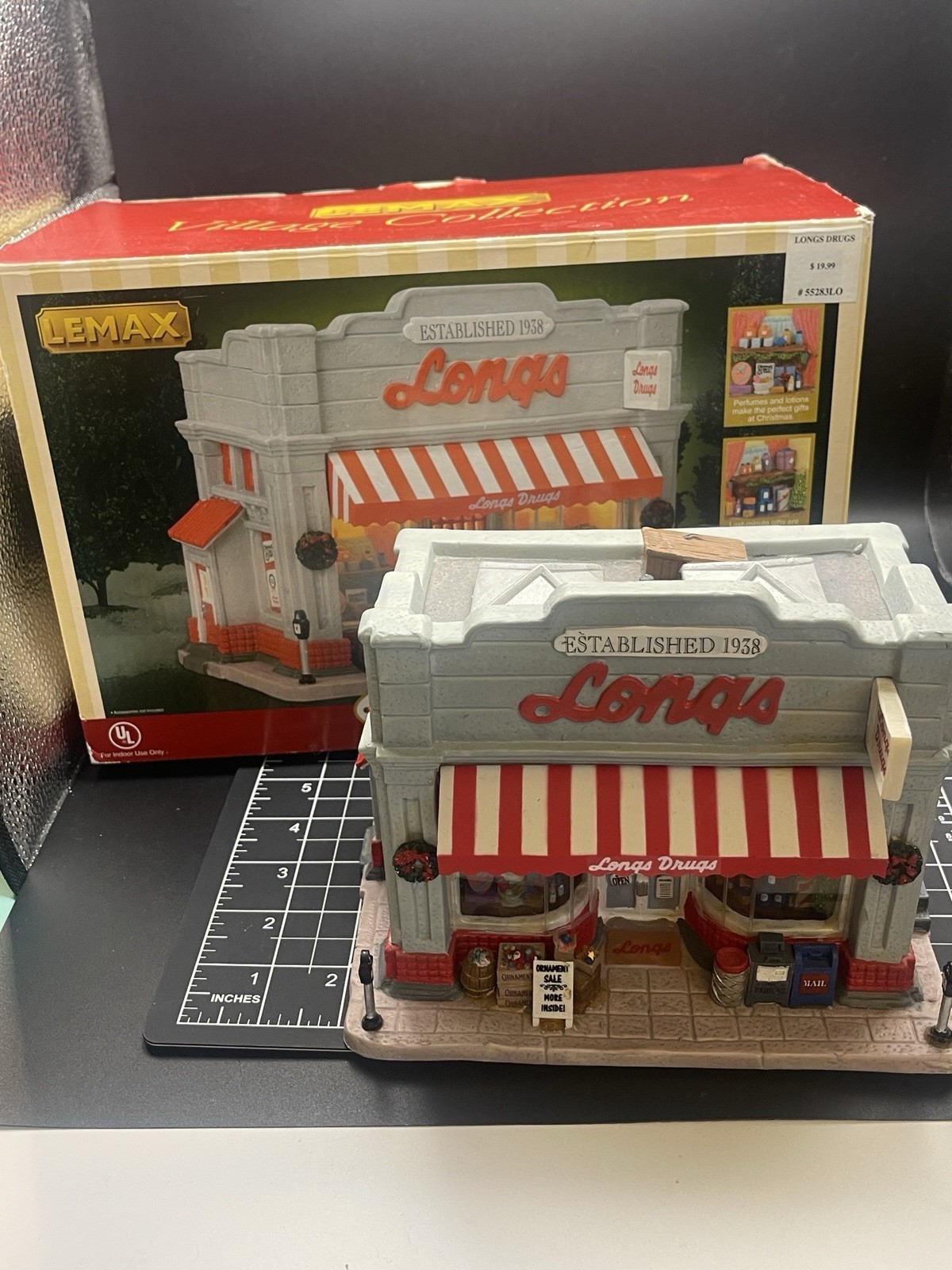 Lemax Village Collection Longs Drugs Store Lighted Building 55283LO Box Tested