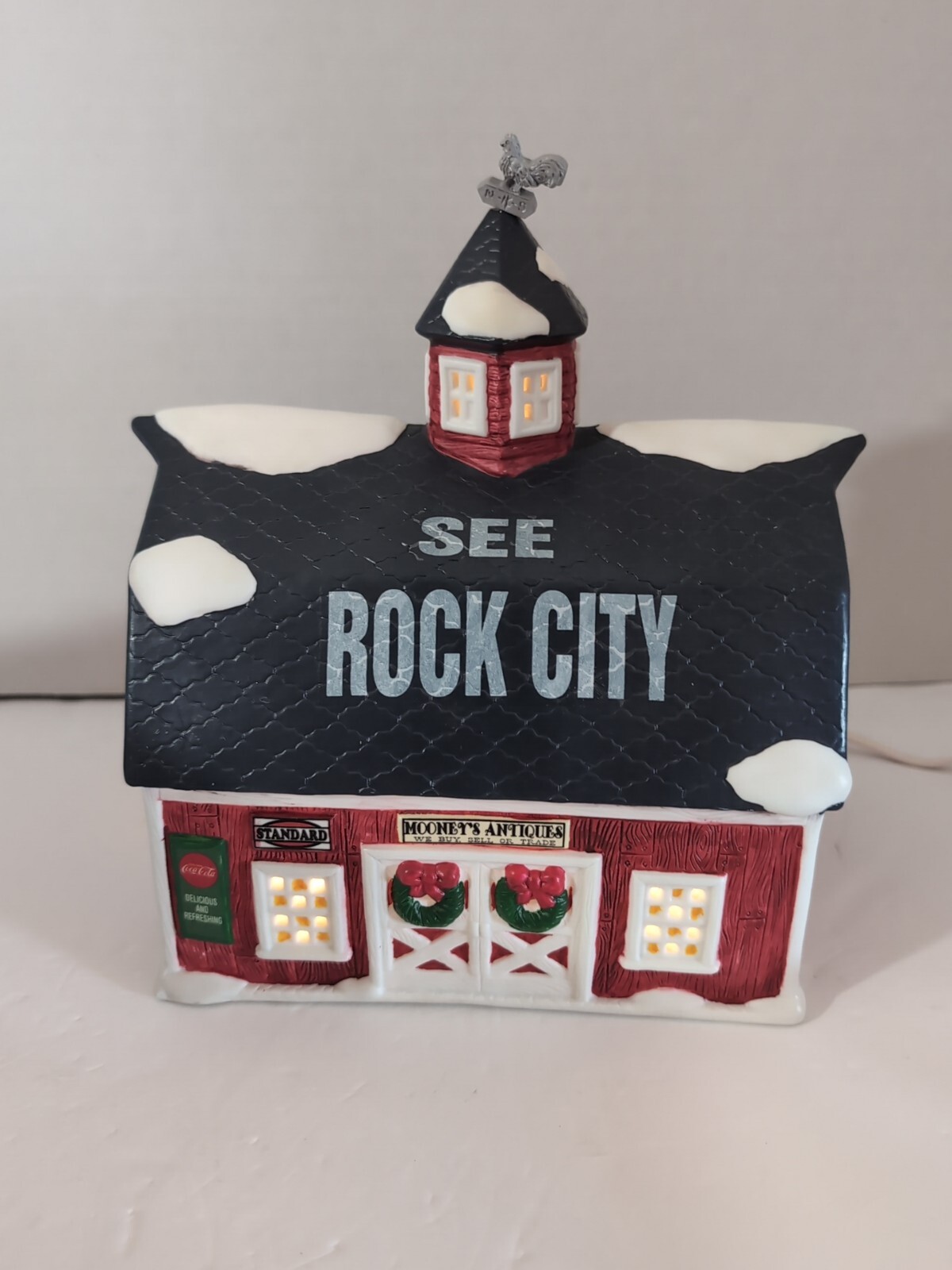 Coca-Cola Coke Town Square Mooney’s Antiques See Rock City Light Up House w/ Box