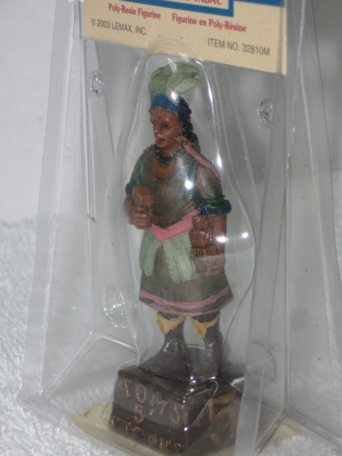 LEMAX ~ CIGAR STORE INDIAN ~ VILLAGE COLLECTION ~ POLY RESIN FIGURINE ~ 3 1/4″