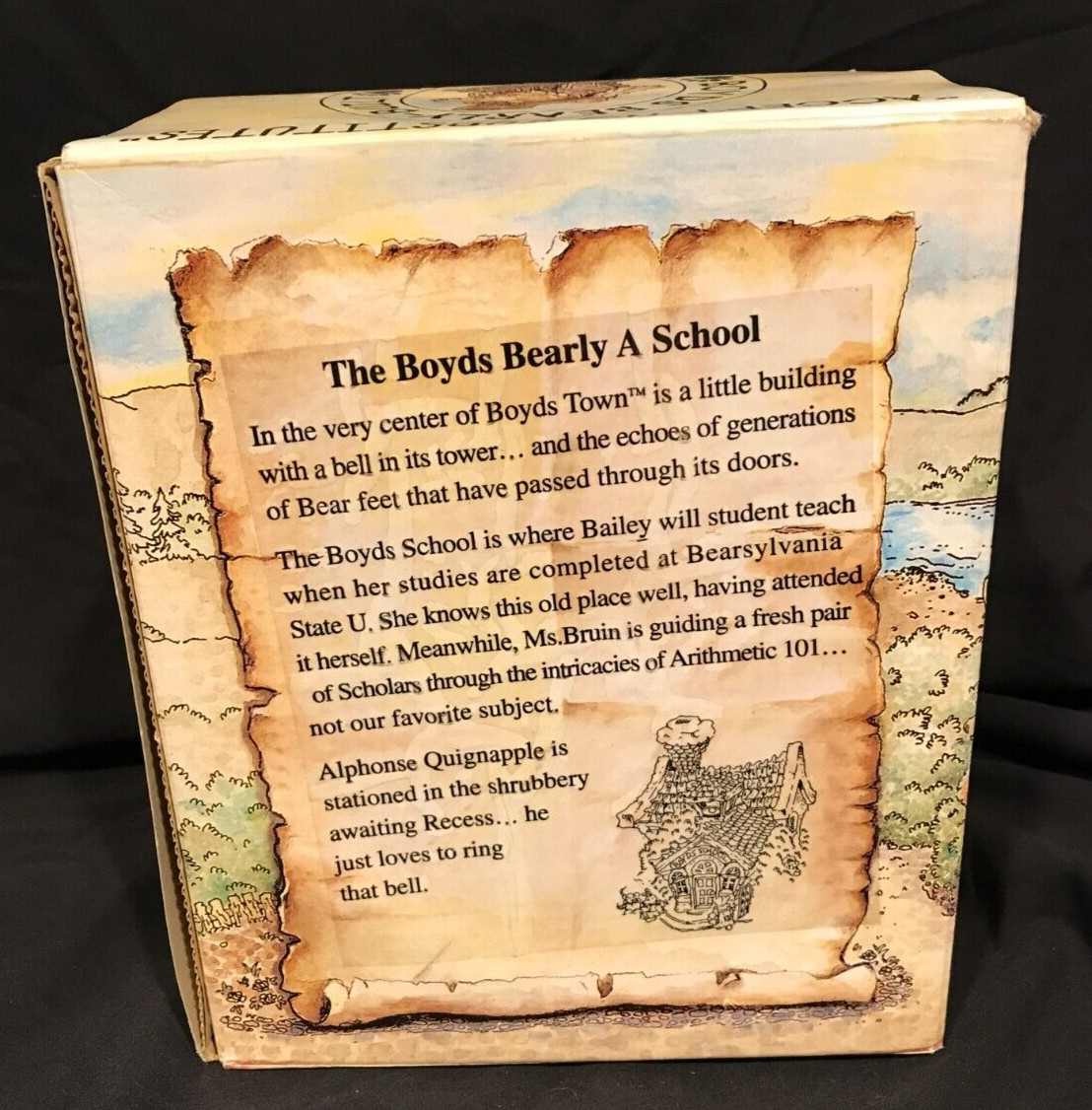 Boyds Bearly Built Villages Bearly A School Teacher Bear & Students Inside