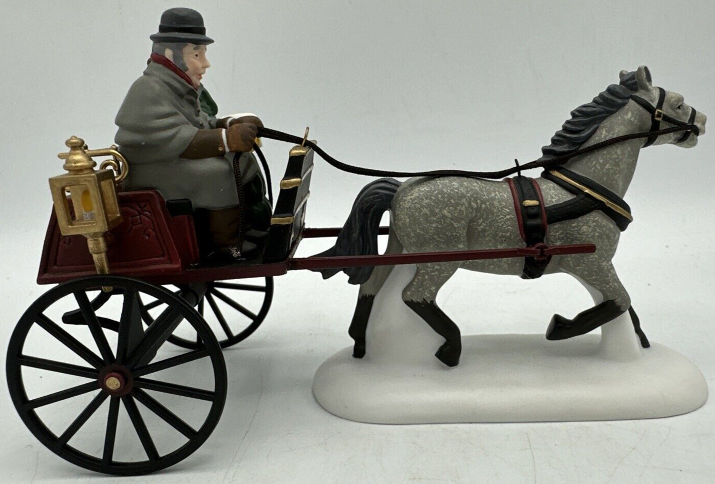 Department 56 Red Christmas Sulky Heritage Village Figure #58401 Vintage