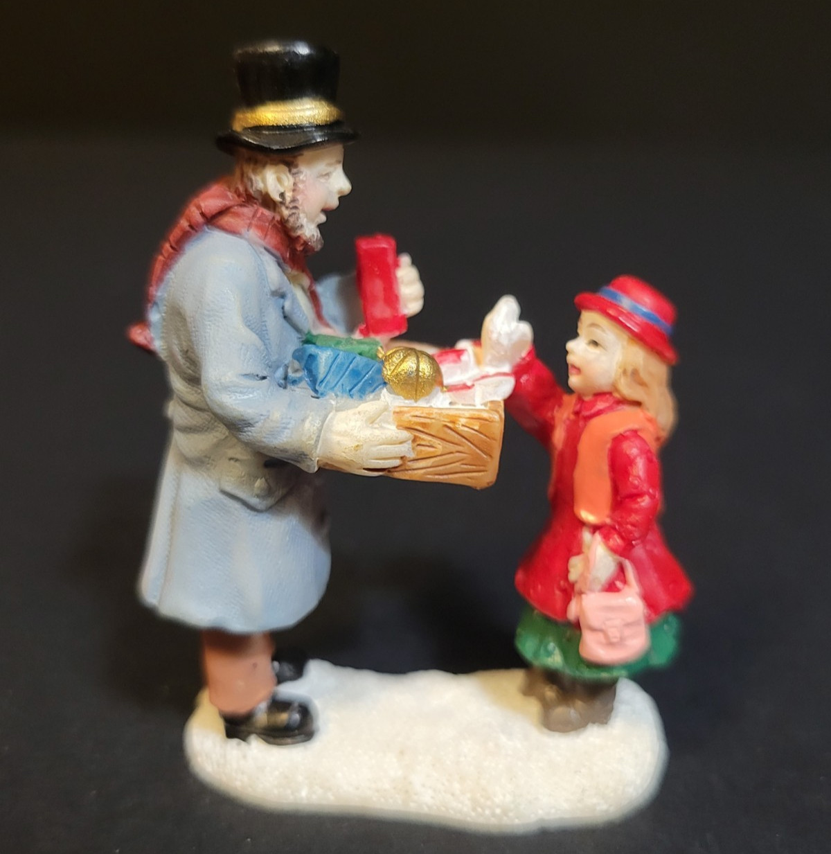 Holiday Time Santas Workbench Christmas Village Girl Buying Candy From Vendor