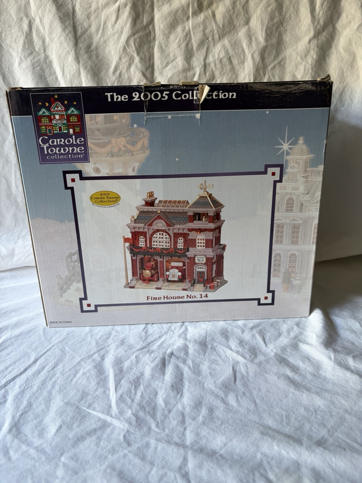 2005 Lemax Carole Towne Collection Fire House No 14 Original Box Works See Video