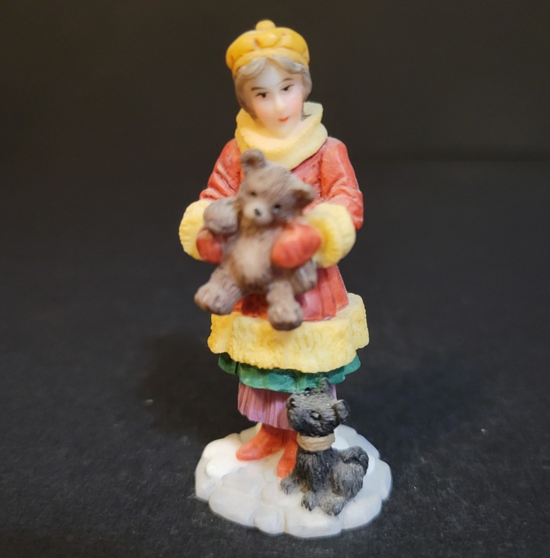 Holiday Time Santas Workbench Christmas Village Victorian Girl W Teddy Bear Dog