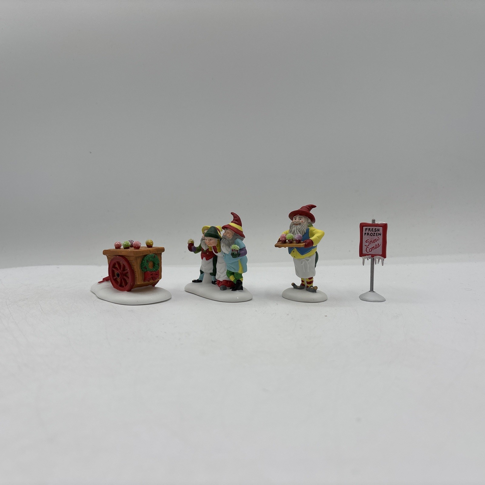 Department 56 1994 Vintage Heritage Village Snow Cone Elves 5637-5 Set Of 4 EUC
