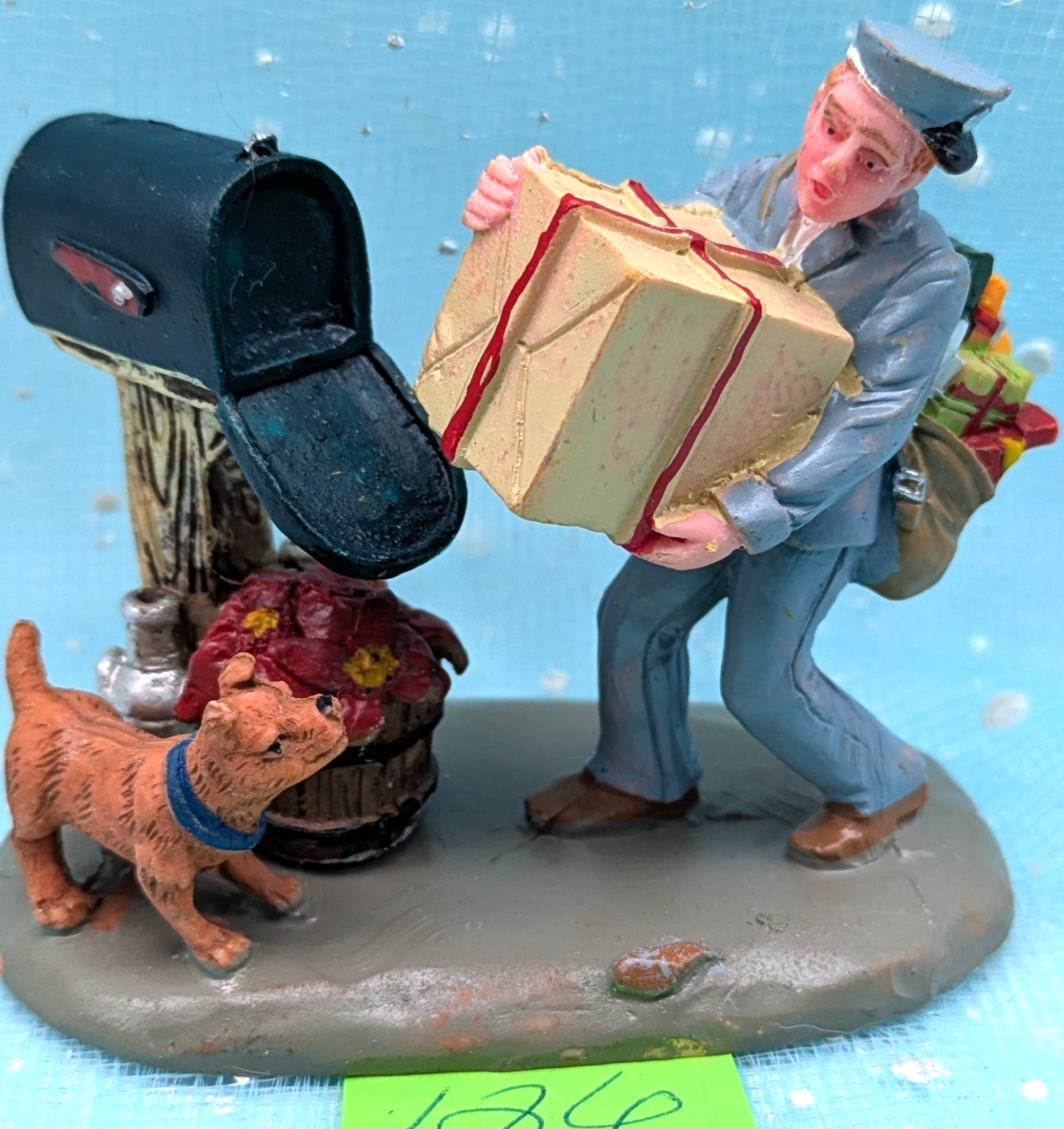 Lemax Postal Predicament mailman dog mailbox Christmas Village NO BOX INV126