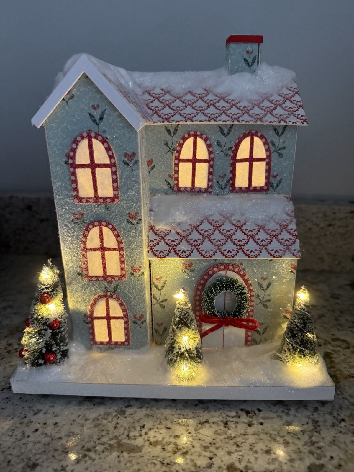 Pottery Barn Christmas Lighted Sparkle House Pre-owned. 9” By 11” READ