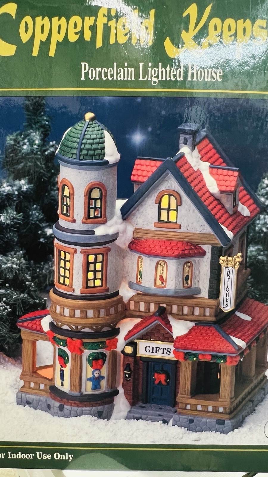 Copperfield Keepsake “Gifts & Antiques” Porcelain Lighted House Excellent !