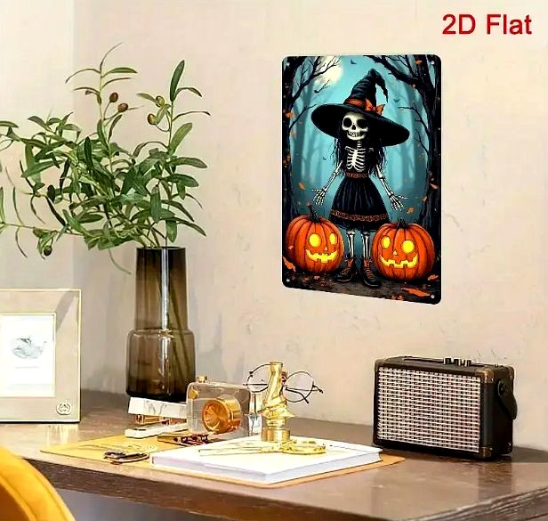 SPOOKY LITTLE WITCH 12″ Metal Sign Wall Decoration Halloween NEW
