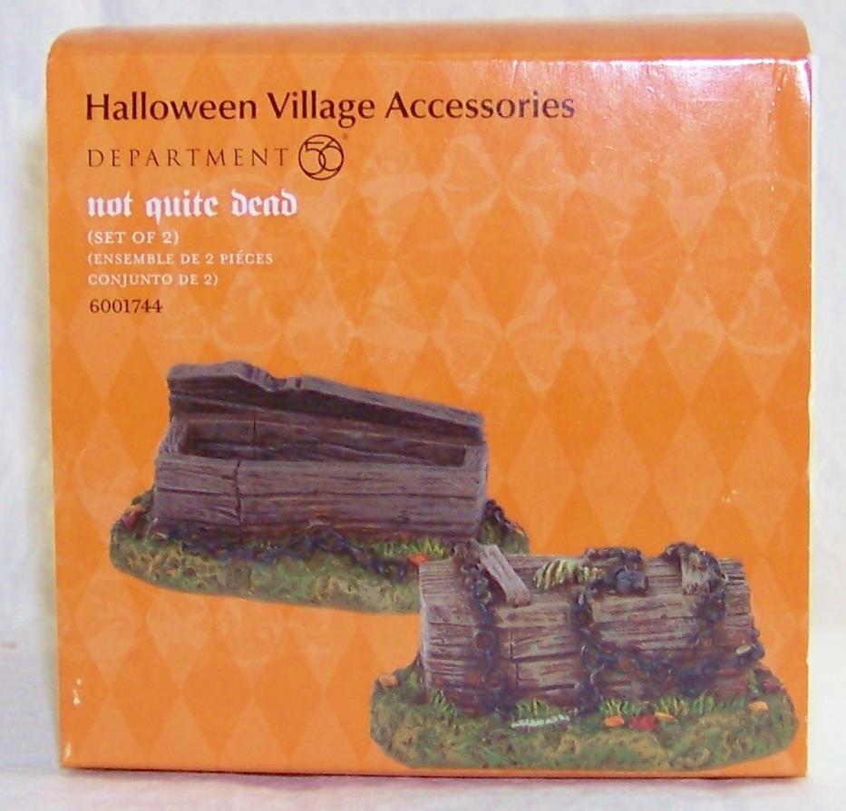 Dept 56 Halloween NOT QUITE DEAD #6001744 NRFB 2018 Village Zombies Coffins *