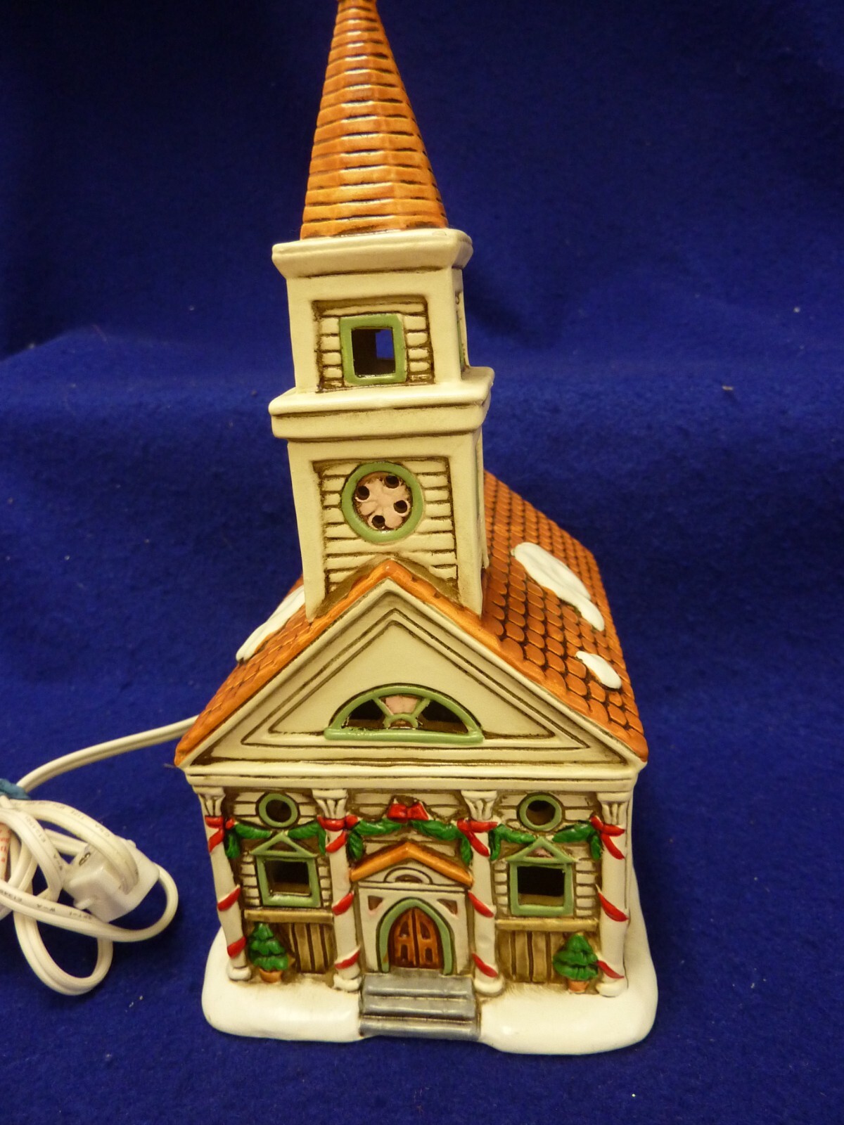 VINTAGE 1989 GEO Z LEFTON COLONIAL VILLAGE CHURCH 07334 BYRON WOOD CHRISTMAS