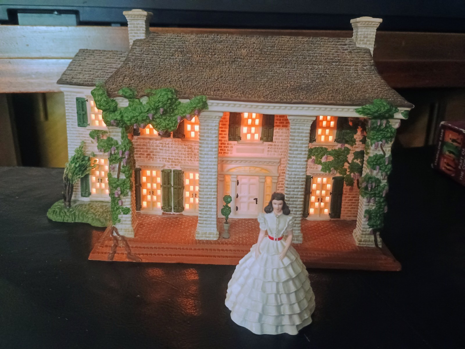 Dept 56 Mini House Gone With the Wind Tara Plantation 2 Piece w/ Scarlett nice!