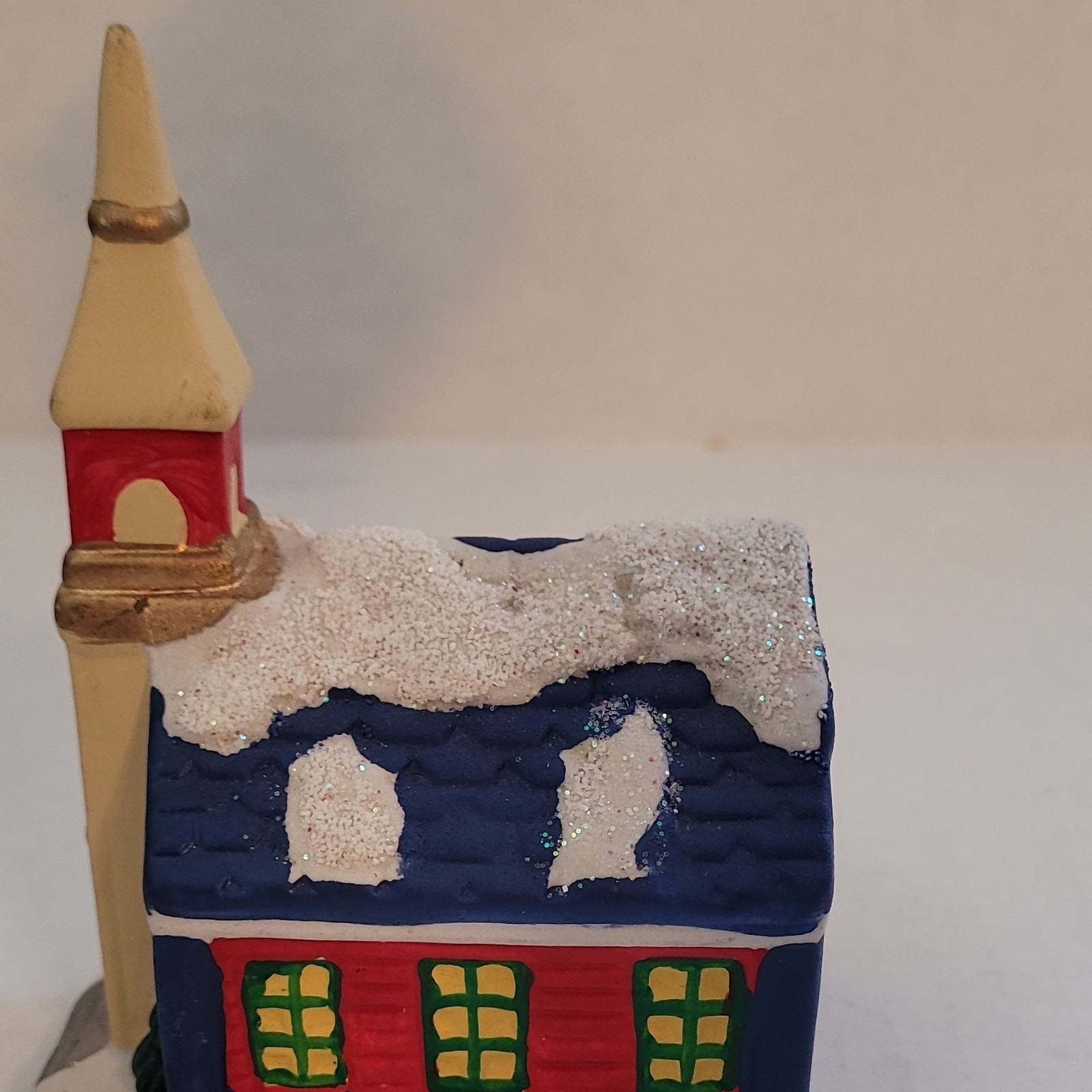 K’s Collection Christmas Village Church Building Glitter Ceramic 5in