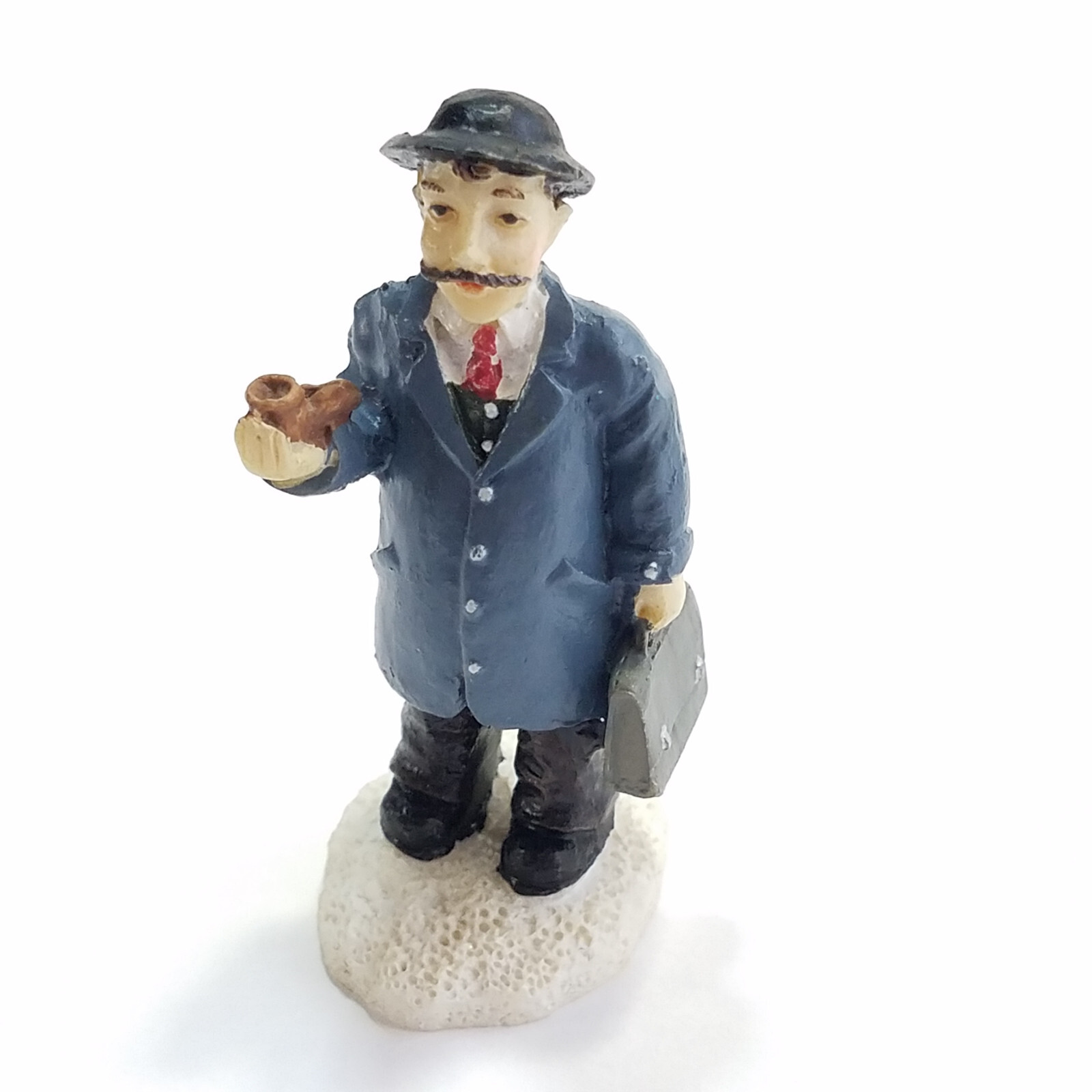 Beauty Restored Businessman With Cigar Leather Briefcase Village Collectible