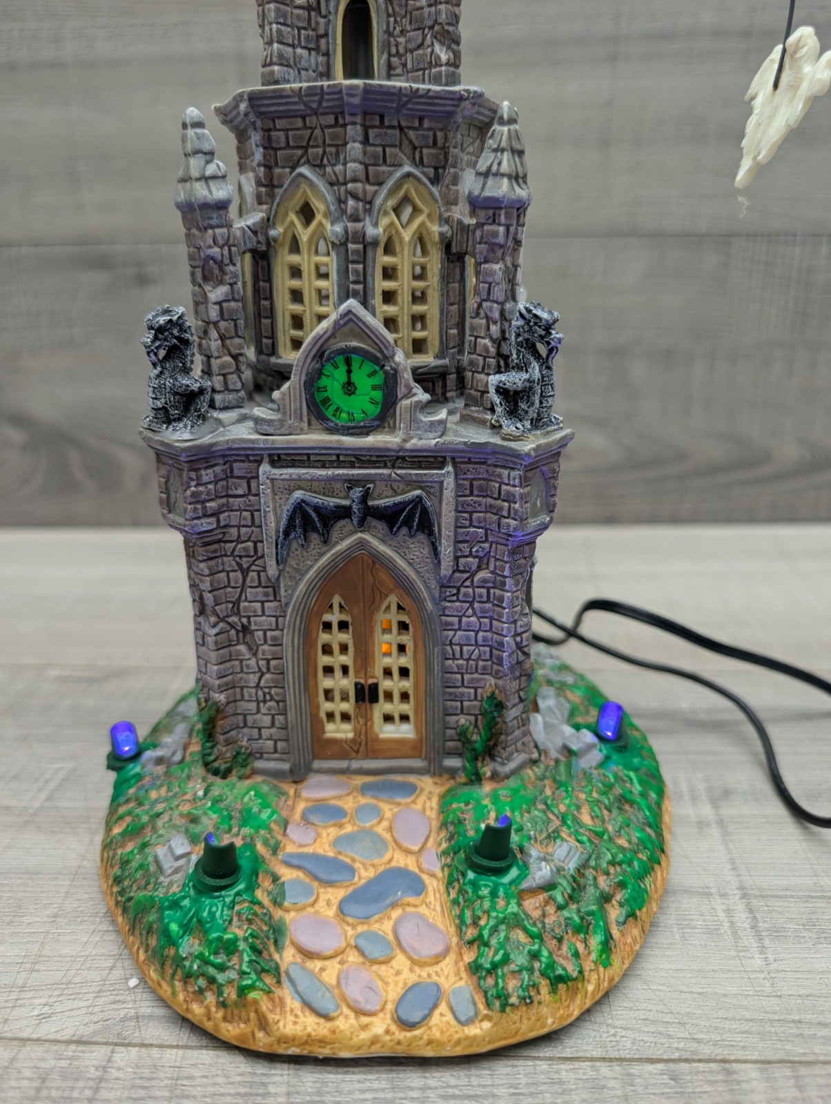 Rare Lemax Spooky Time Halloween Sinister Soiree Clock Tower Lighted Animated
