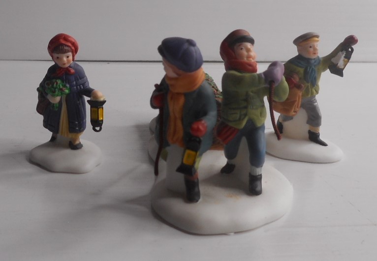 Dept 56 Heritage Village Collection “Bringing Home The Yule Log”  #55581 Set of3