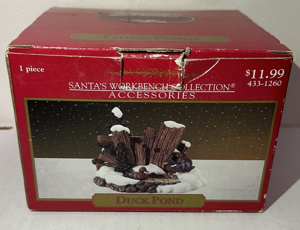 1998 Dickens Collectables Accessories Vintage Christmas Village Duck Pond