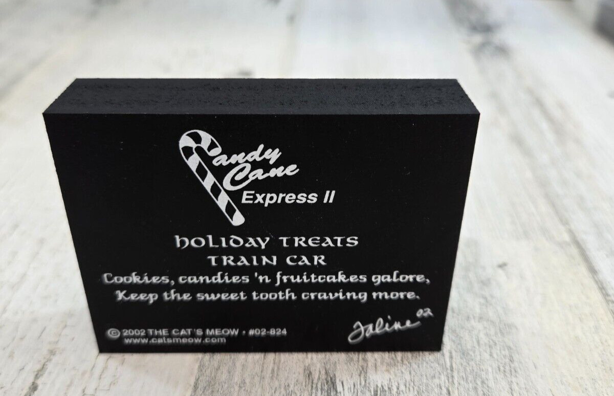 Cat’s Meow Village Candy Cane Express II Holiday Treats Train Car 2002