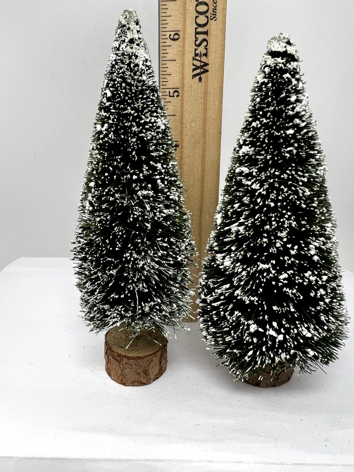 Dept 56 Christmas Village Set Of 4 Bottle Brush Tree Tree’s 6″ to 7″ Tall