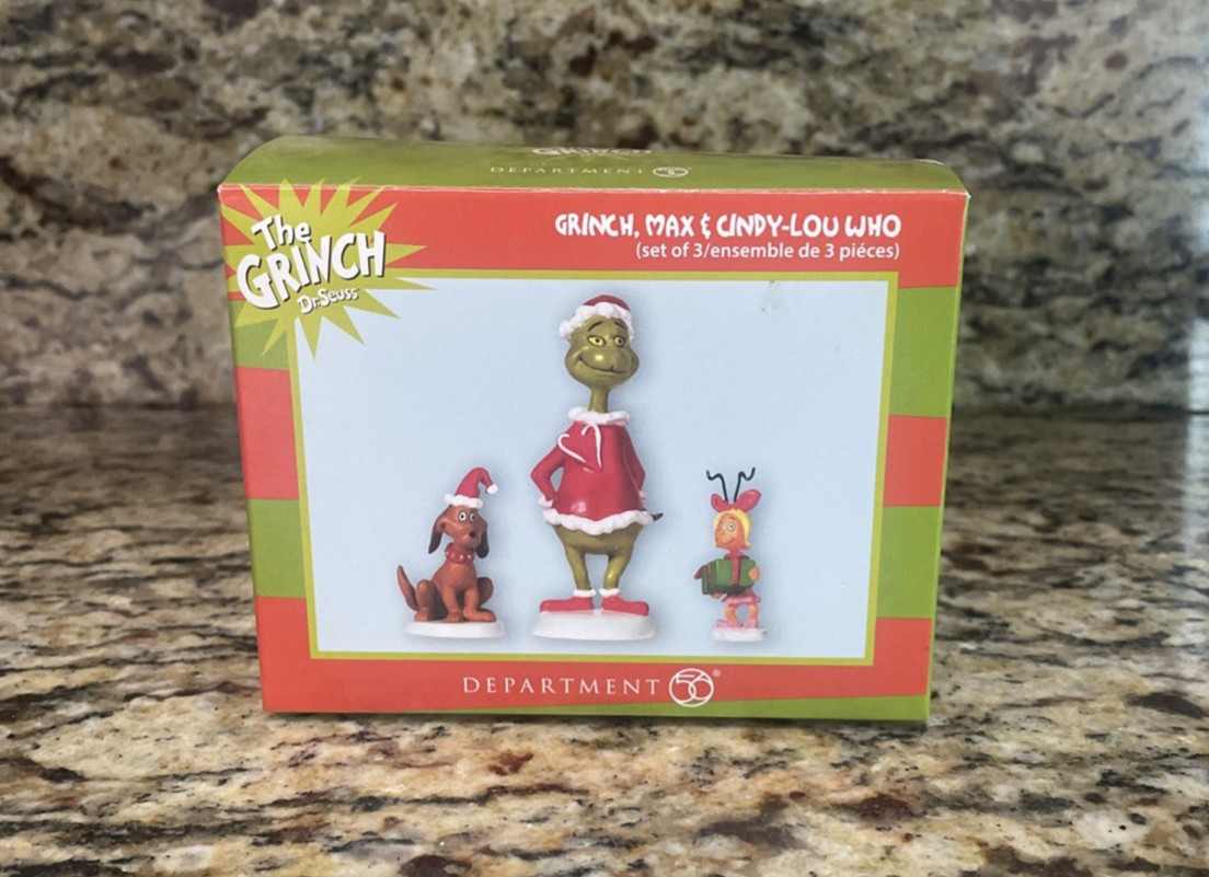 DEPT 56 GRINCH MAX & CINDY-LOU WHO THE GRINCH DR SEUSS VILLAGE CHRISTMAS