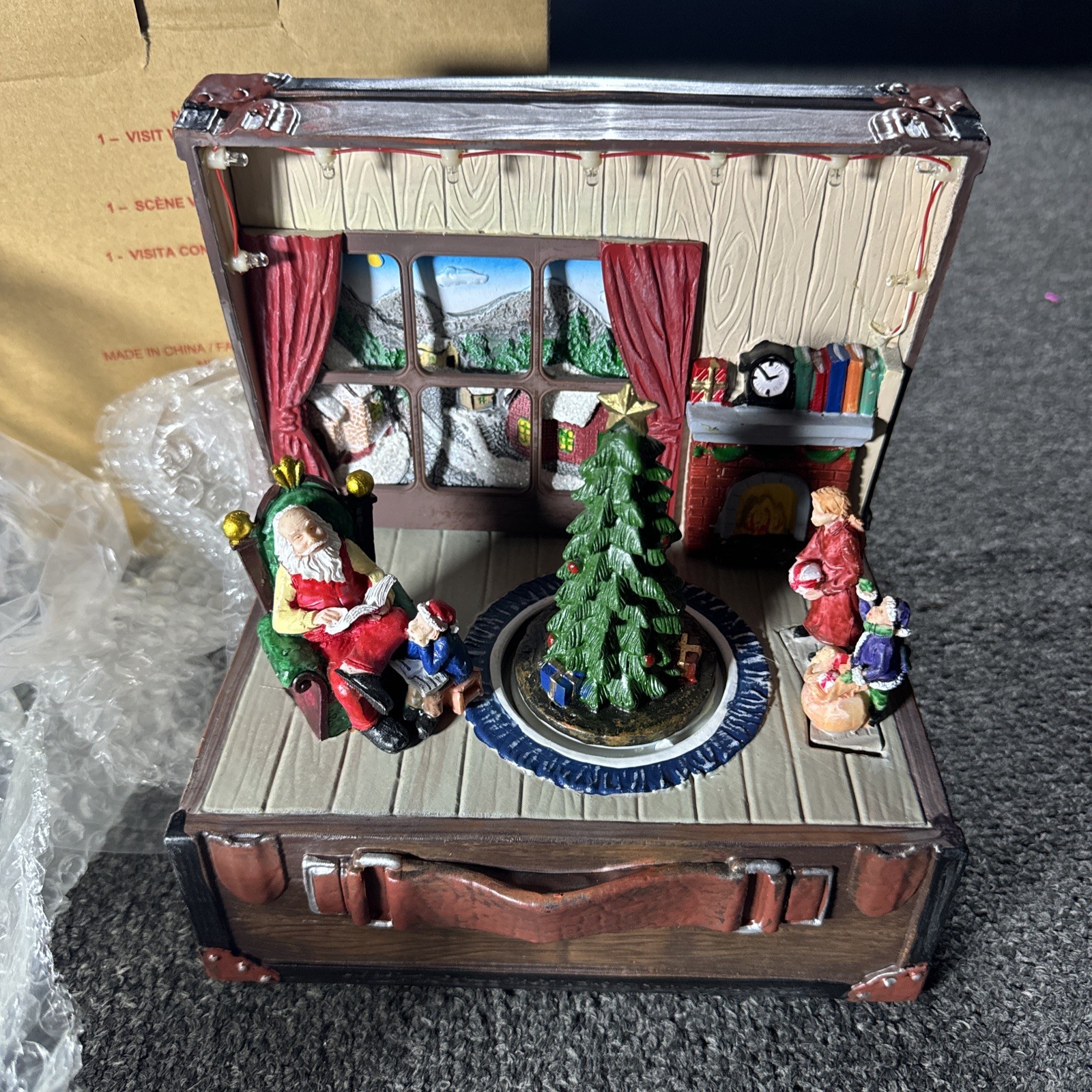 Avin Christmas Visit with Santa Figurine – Tabletop Decoration – Approx. 7″