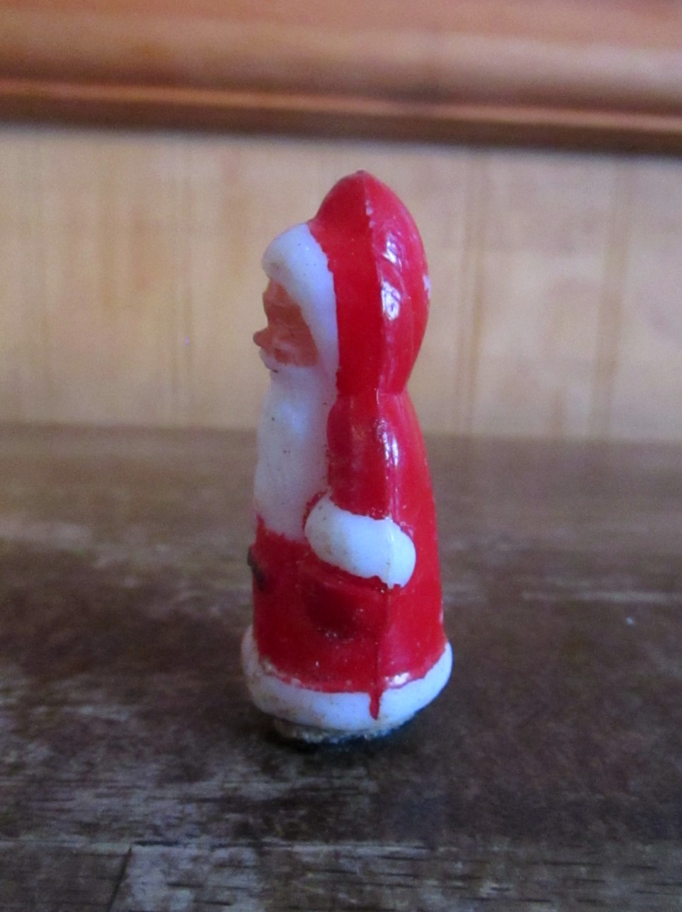 Vin. lot of 7 Teeney Tiny Christmas Santas Snowman Trees 1 1/2 to 2 inch in size