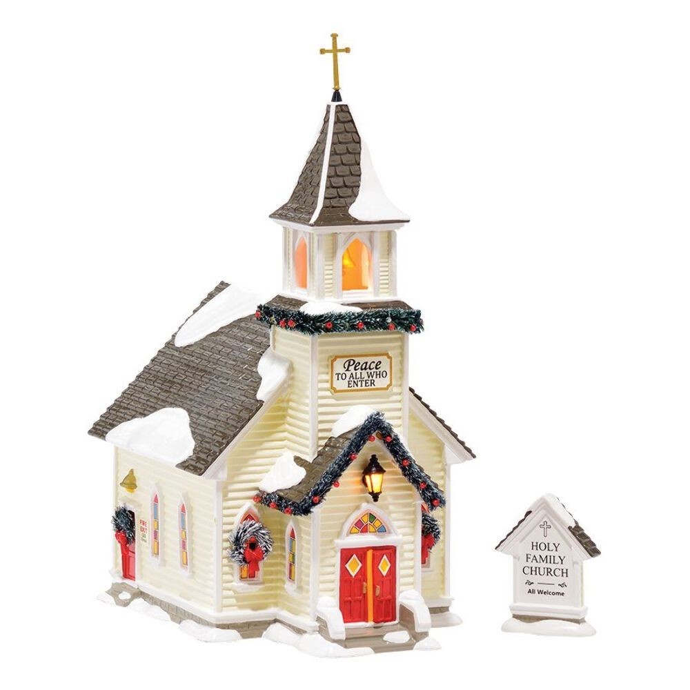 Department 56 Original Snow Village Holy Family Church, Set of 2 4044857