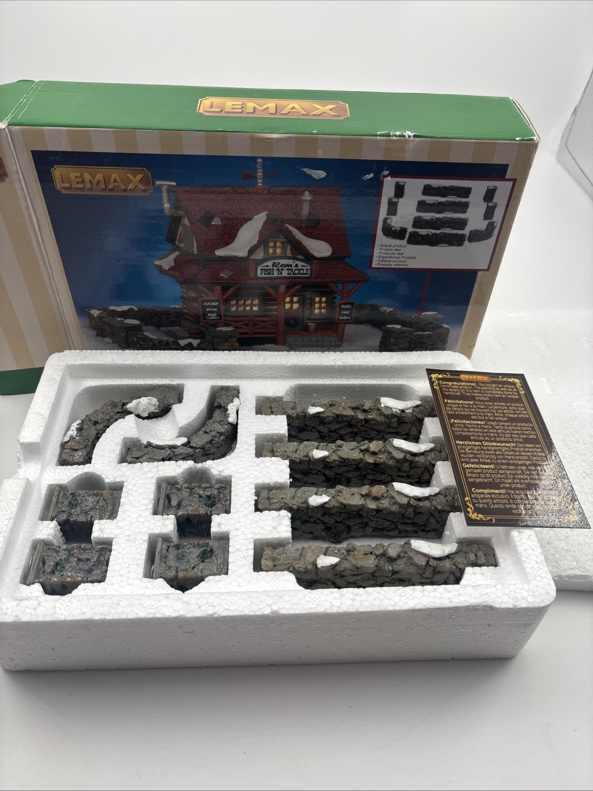 Lemax (Vtg 1999) Village Collection Colonial Stone Wall Set of 10 Pieces EUC