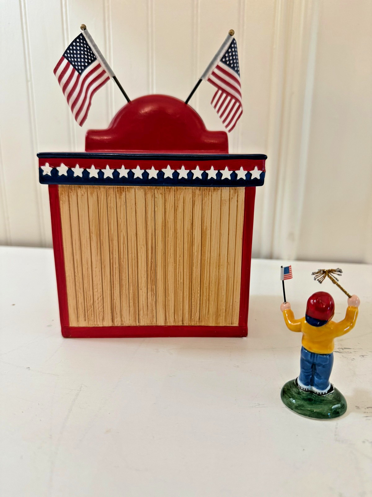 Dept 56 Uncle Sam’s Fireworks Stand 2Pc Figures July 4th #54974 Retired