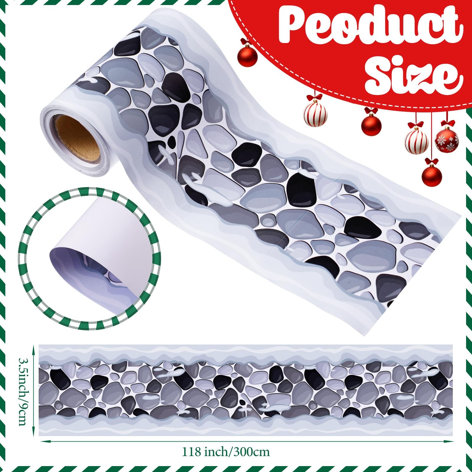 Nuanchu 2 Pcs Christmas Village Accessories 3 x 118 Inch Multicolor