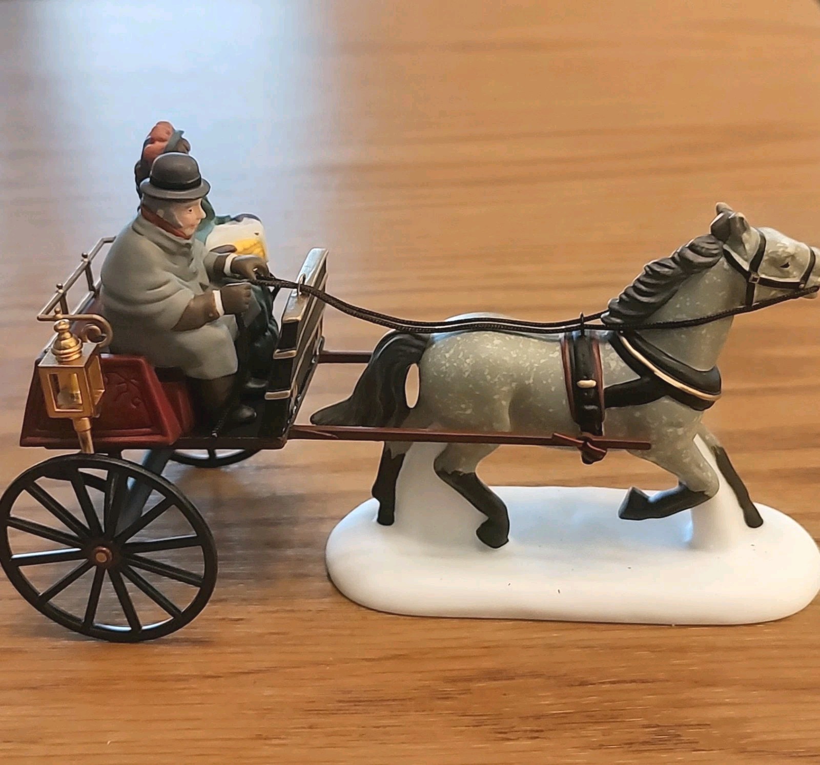 Vintage Dept 56 Red Christmas Sulky 58401 1996 Heritage Village Horse RET’D