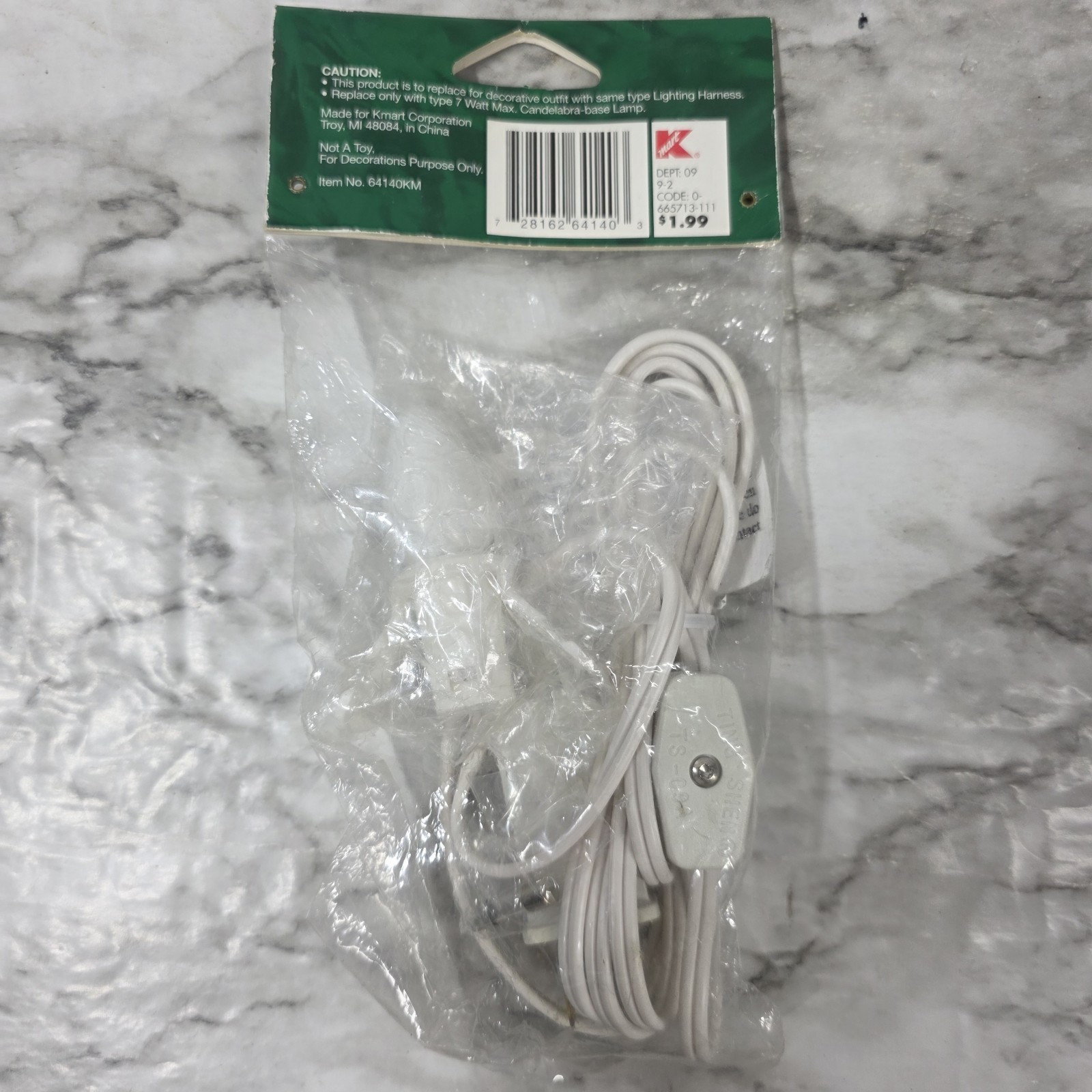LEMAX NIP Light Cord 72″ for Lighted Holiday Building Displays On/Off Switch