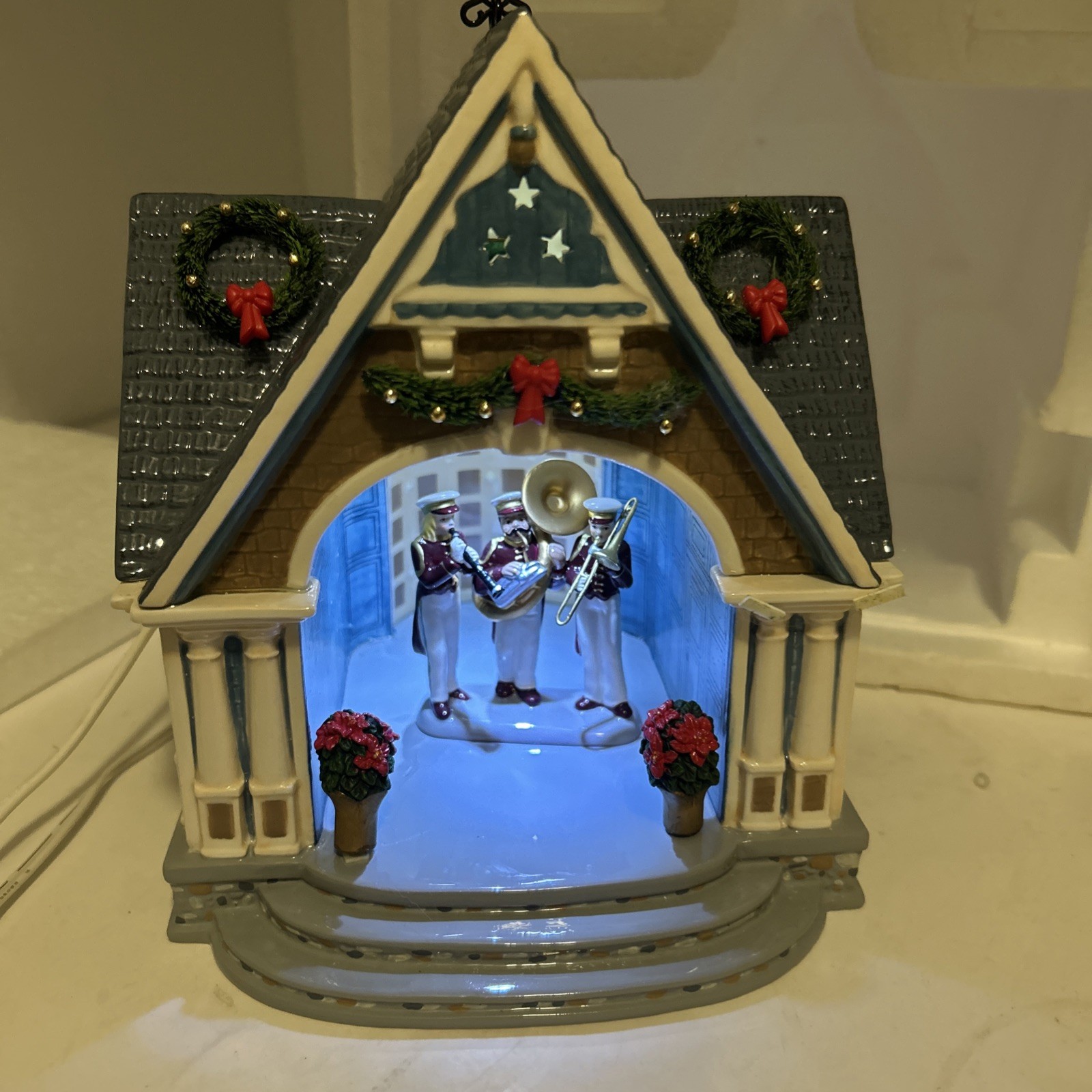 Dept 56, Snow Village, Roosevelt Park Band Shell, Musical, Patriotic, 56.55338