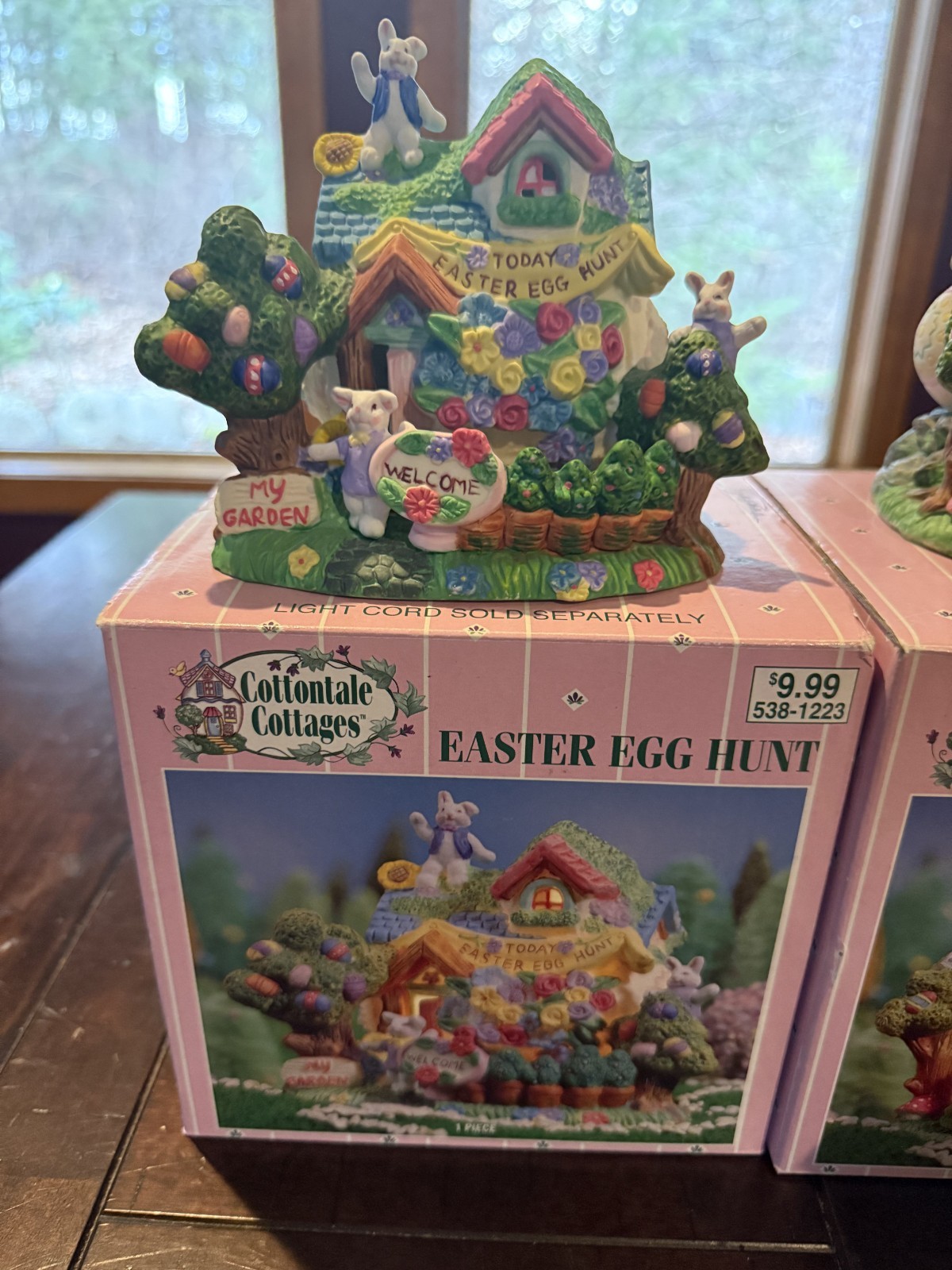 Lot of 4 COTTONTALE COTTAGES Hand Painted Egg Hunt * Home * Grocery * Church