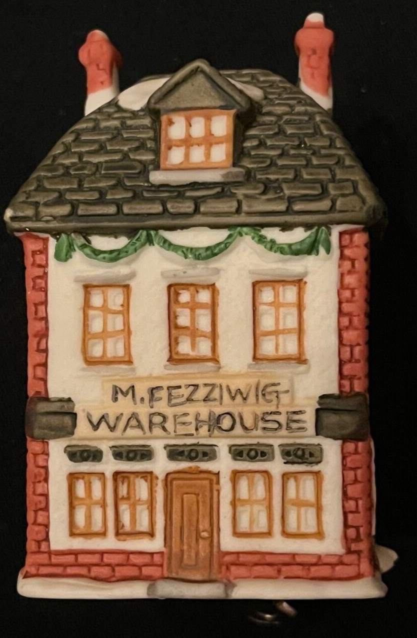Set of 7 Dept 56 NE Village Hand-Painted Bisque Lite-Up Ornaments with Clips