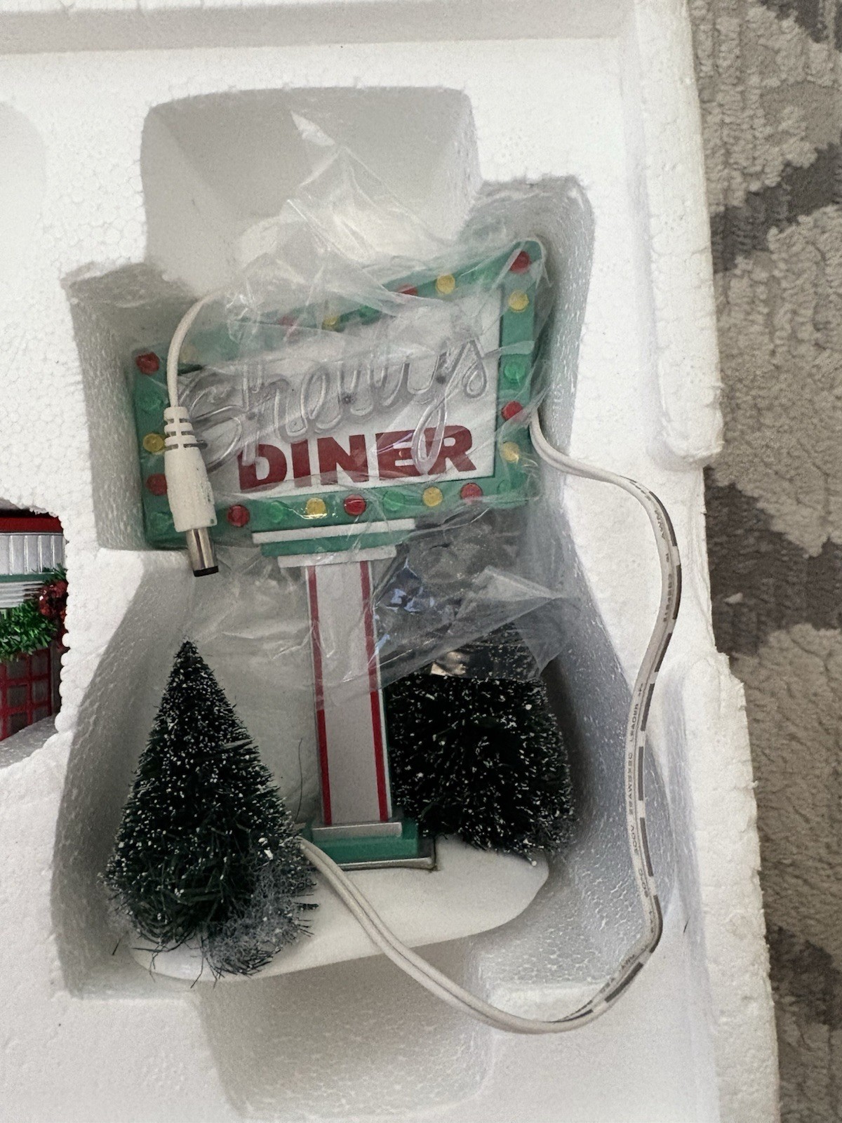 Department 56 Snow Village Shelly’s Diner Two Piece Set #55008 Lighted