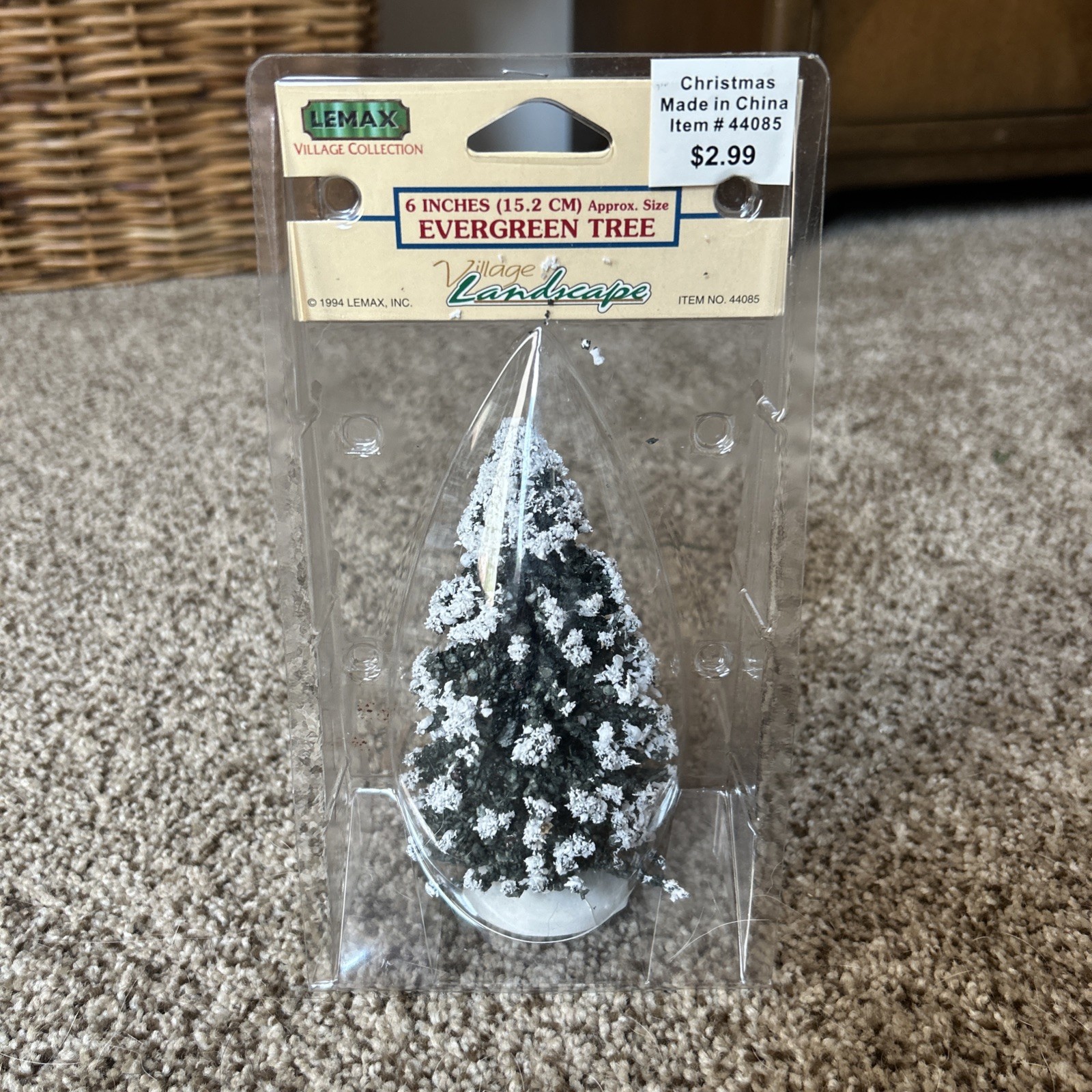 Lemax 6″ Evergreen Tree 1994 Village Collection Landscape Snow Christmas Decor