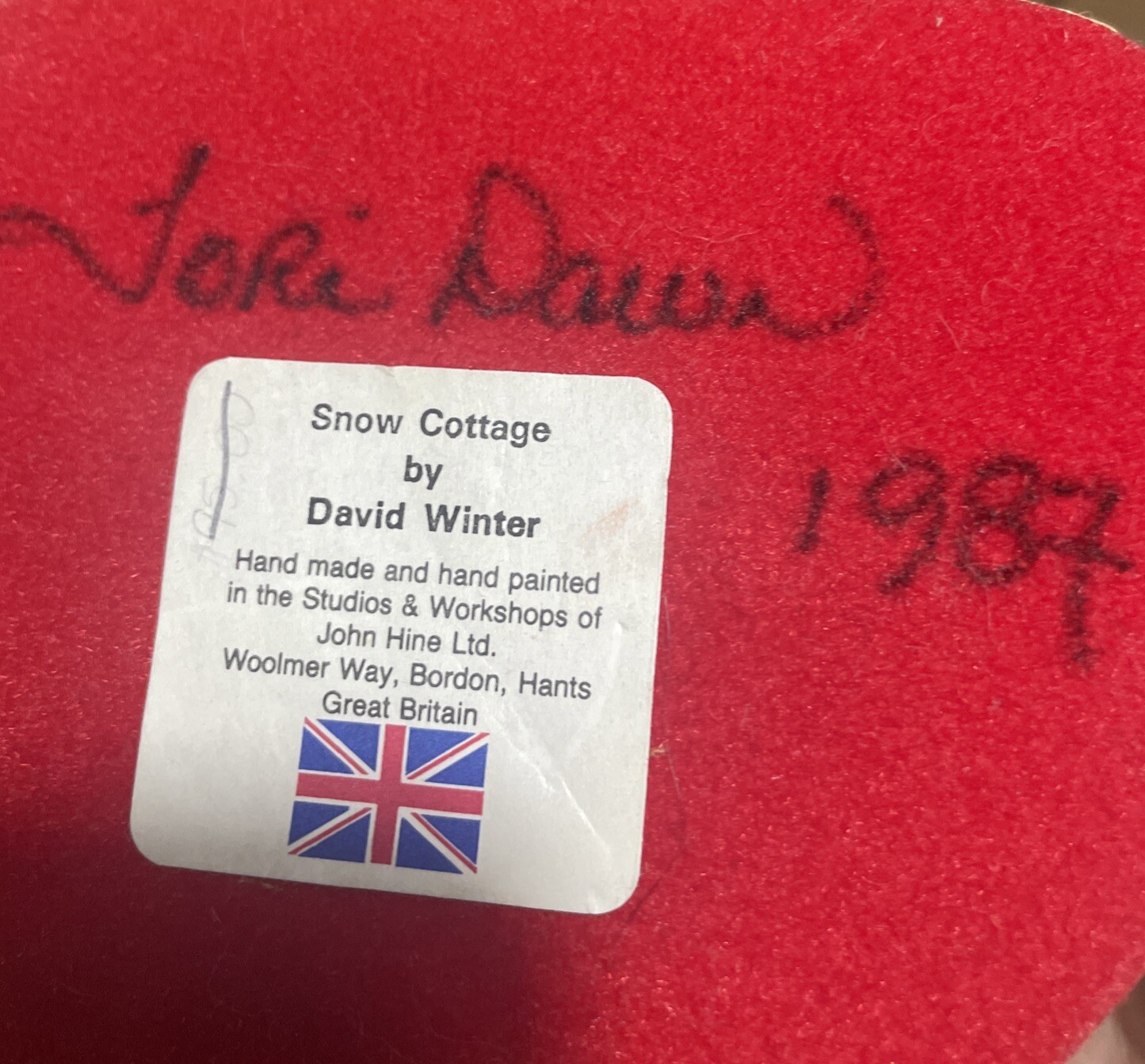 David Winter Cottages Snow Cottage John Hine Studios 1984 Retired Vintage w/Box